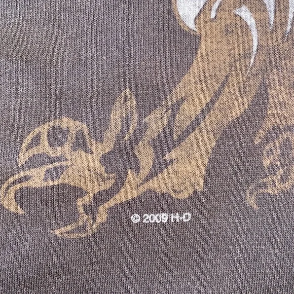 Harley-Davidson Motorcycles Men’s XLL Dark Brown Zip-Up Draw string Hoodie 2009 - Picture 11 of 16